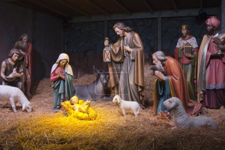 The Nativity scene.