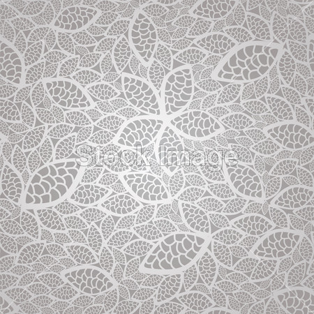 Seamless vintage silver lace leaves wallpaper pattern