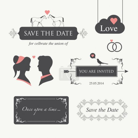 Wedding invitation design element editable