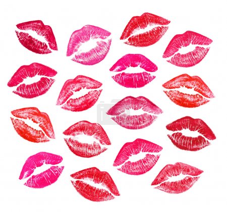 Set of beautiful red lips