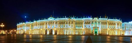 The panorama of Winter Palace, the former residence of Russian monarch, Saint Petersburg, Russia