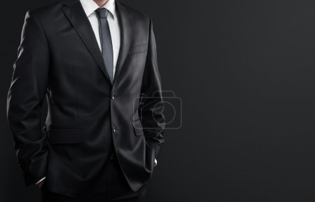 Businessman over gray background