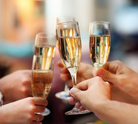 Celebration. holding glasses of champagne