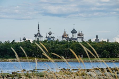 Beautiful russian Solovki Monastery at summer day.