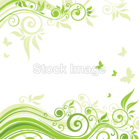 Floral green background