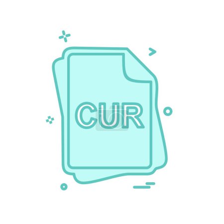 CUR file type icon design vector 