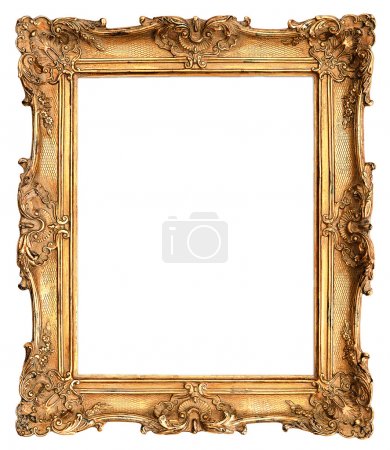 antique golden frame isolated on white