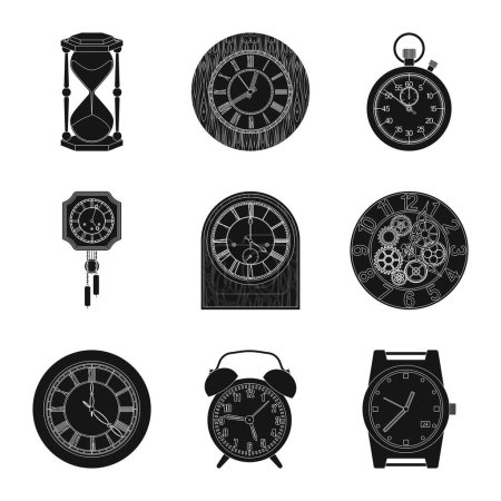 Isolated object of clock and time icon. Collection of clock and circle vector icon for stock.