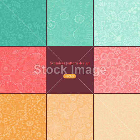 colorful floral patterns Set