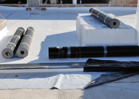 Construction site - waterproofing and insulation pvc terrace