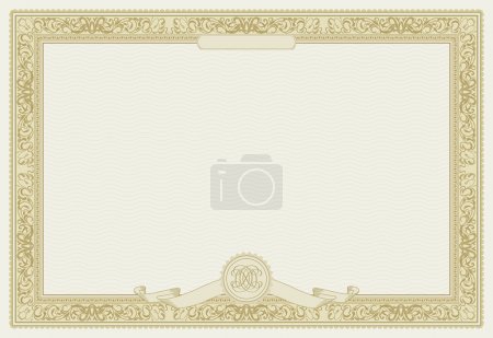Editable vector certificate template with ornamental border