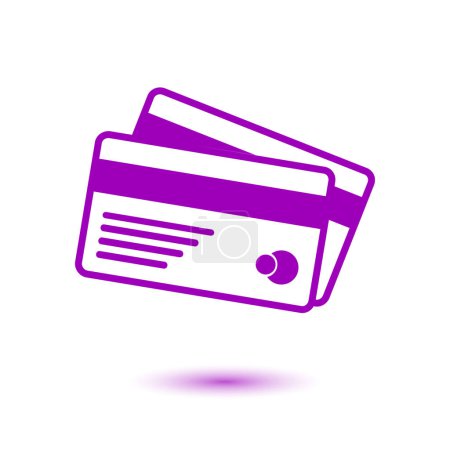Vector credit cards icon. Flat design style. 