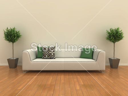 Sofa with plants