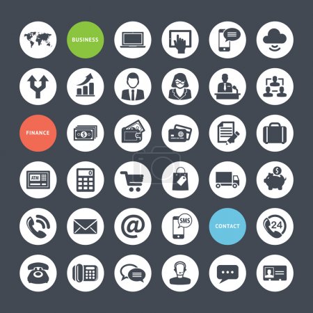 Set of icons for business, finance and communication