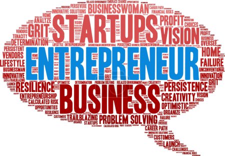 Entrepreneur word cloud on a white background. 