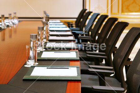 A detail shot of a meeting room
