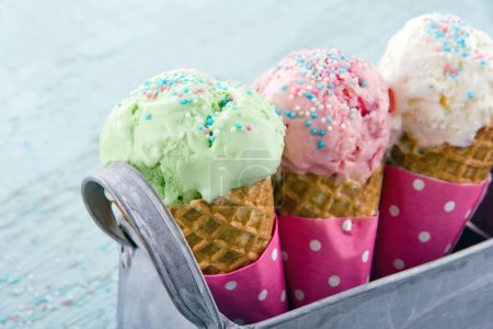 Delicious ice cream cones