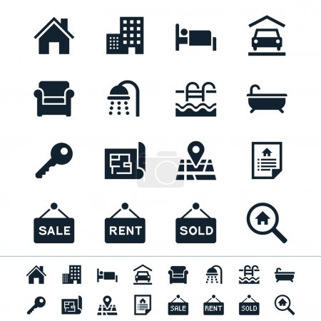 Real estate icons - reflection theme