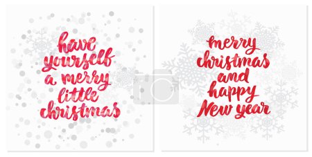 Vector illustration of two merry christmas cards