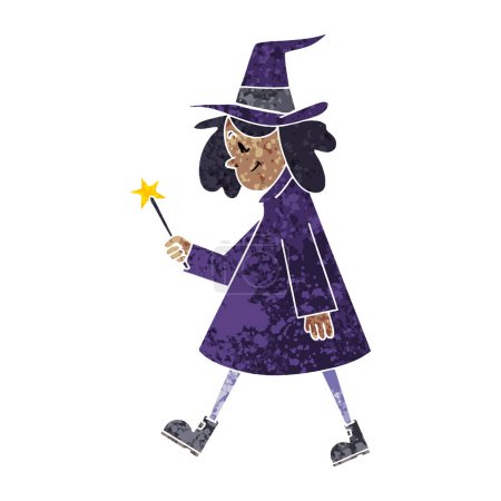 quirky retro illustration style cartoon witch