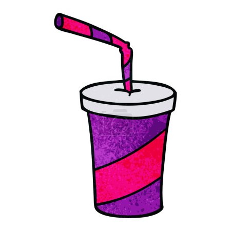 textured cartoon doodle of fastfood drink