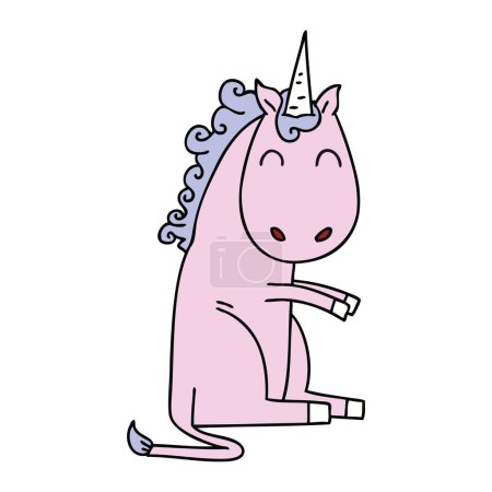 quirky hand drawn cartoon unicorn