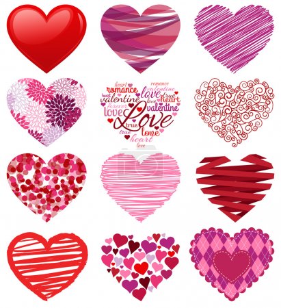 Vector Collection of Stylized Hearts