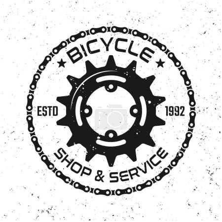 Bicycle repair service vector round vintage emblem