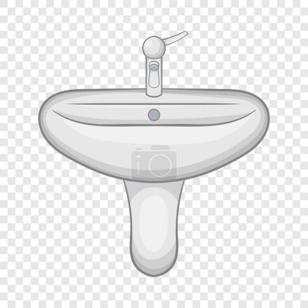 Ceramic sink icon, cartoon style
