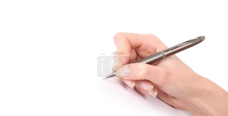 Hand is writing