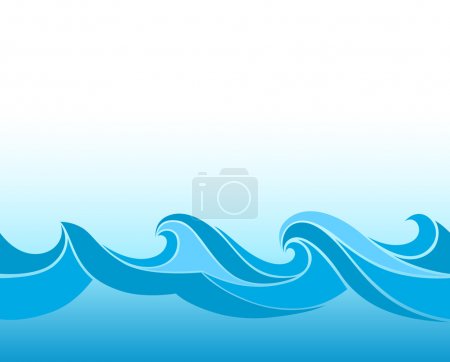 Blue background with stylized waves
