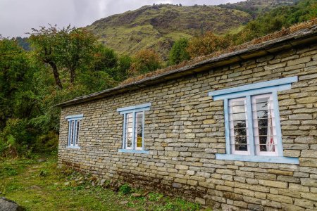 Part of aged house on mountain
