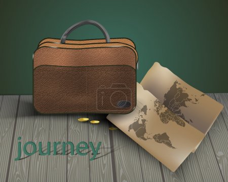 Travel bag with map.