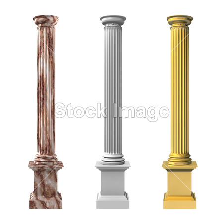 3d rendered illustration of three column