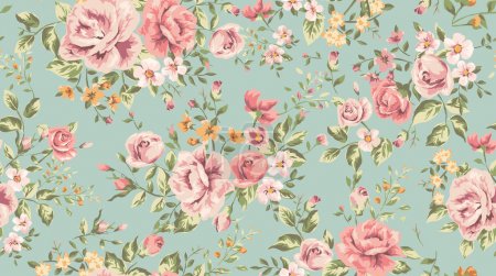 Classic wallpaper vintage flower pattern background