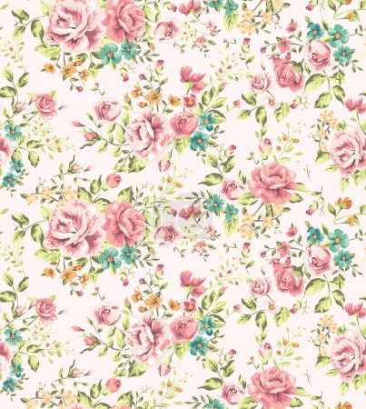Classic wallpaper seamless vintage flower pattern vector background
