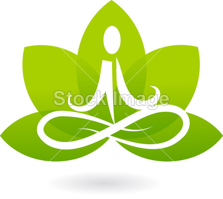 Yoga lotus icon / logo
