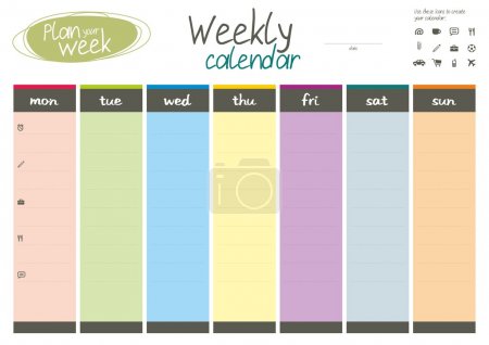 Plan your week. Weekly calendar.