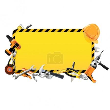 Vector Construction Frame with Tools