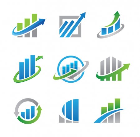 Business stock and real estate economy logo and icon template