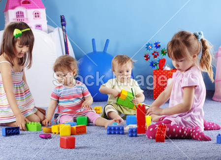 kids playing with constructor