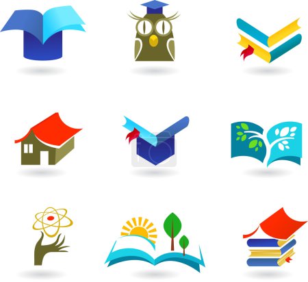 Education and schooling icon set