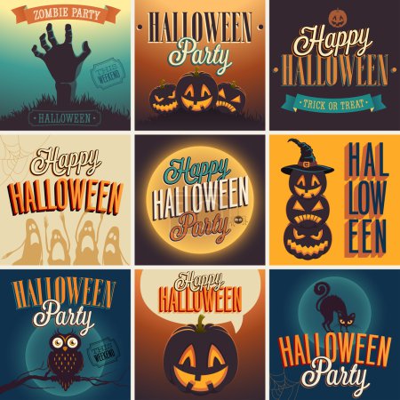 Halloween Posters set.