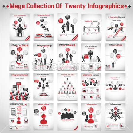 MEGA COLLECTIONS OF TEN MODERN ORIGAMI BUSINESS ICON MAN STYLE OPTIONS BANNER 3 RED