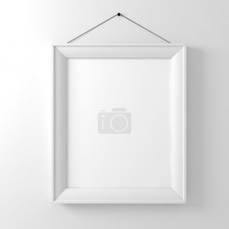 Blank frame on white wall