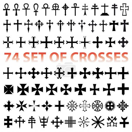 Set Crosses Christan vector. various religious symbols