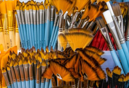 A set of brushes for painting from natural and artificial hair.