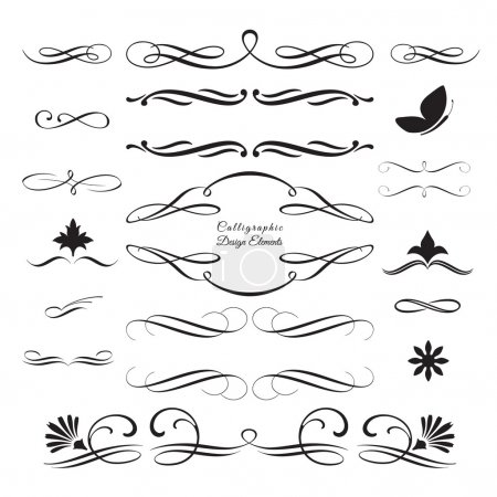 Collection of arabesque and calligraphic decorative elements 3