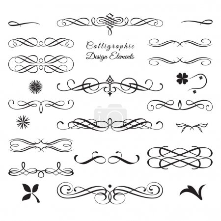 Collection of arabesque and calligraphic decorative elements 1