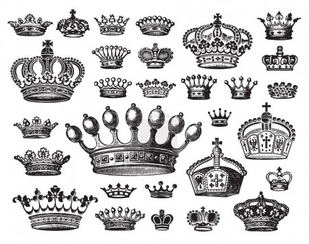 Antique crowns set (vector)
